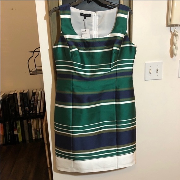 Lafayette 148 New York Multicolor Striped Sleeveless Mini Dress Size 8 - Picture 3 of 5